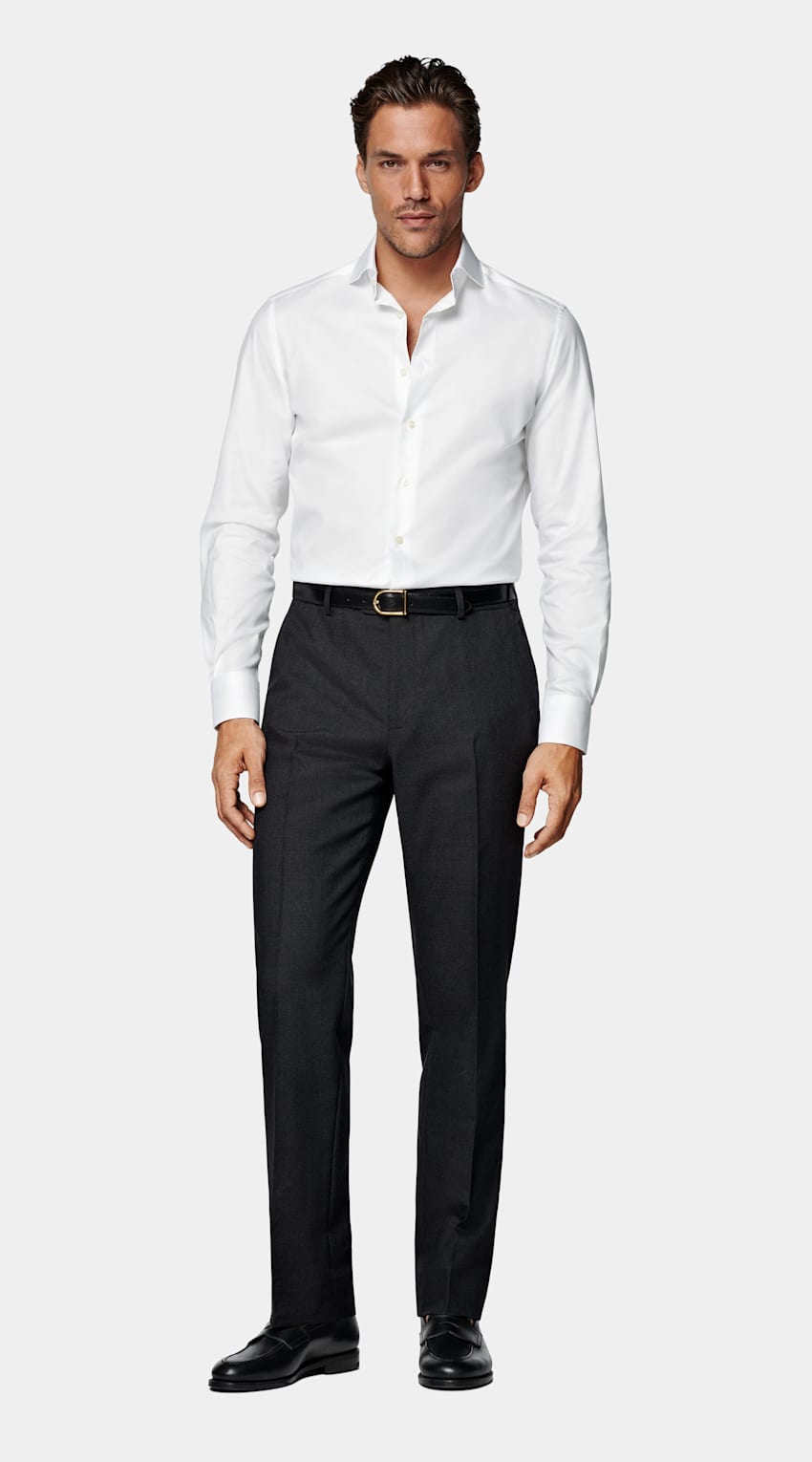 White Twill Tailored Fit Shirt