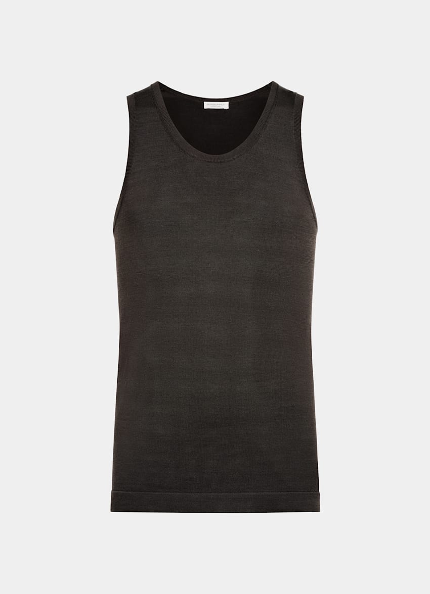 Navy Knitted Tank Top