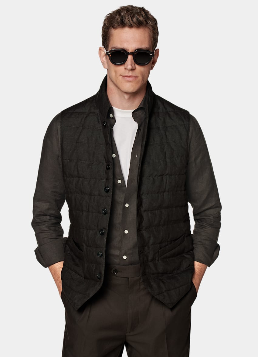 Dark Brown Down Vest