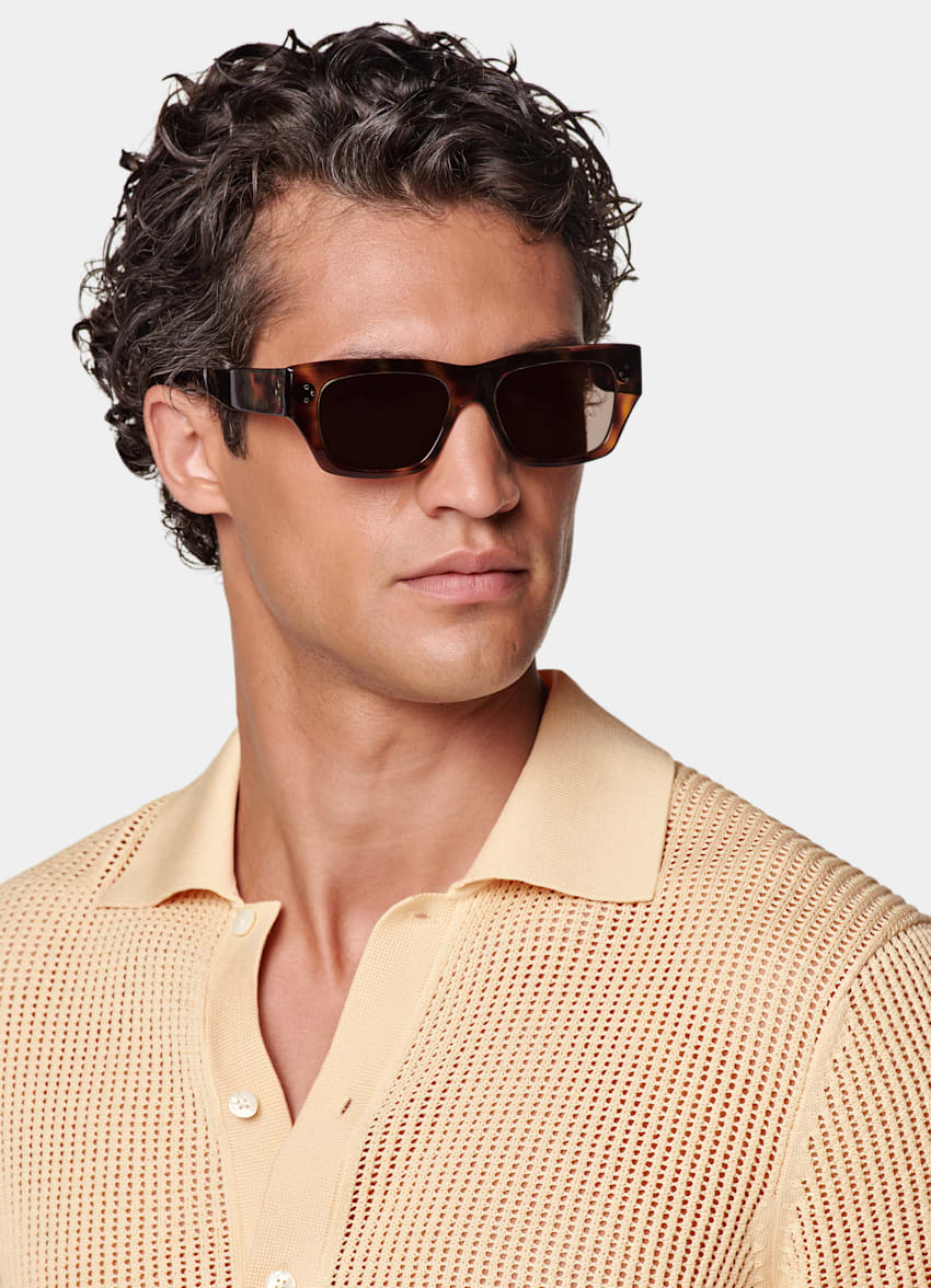 Light Yellow Crochet Polo
