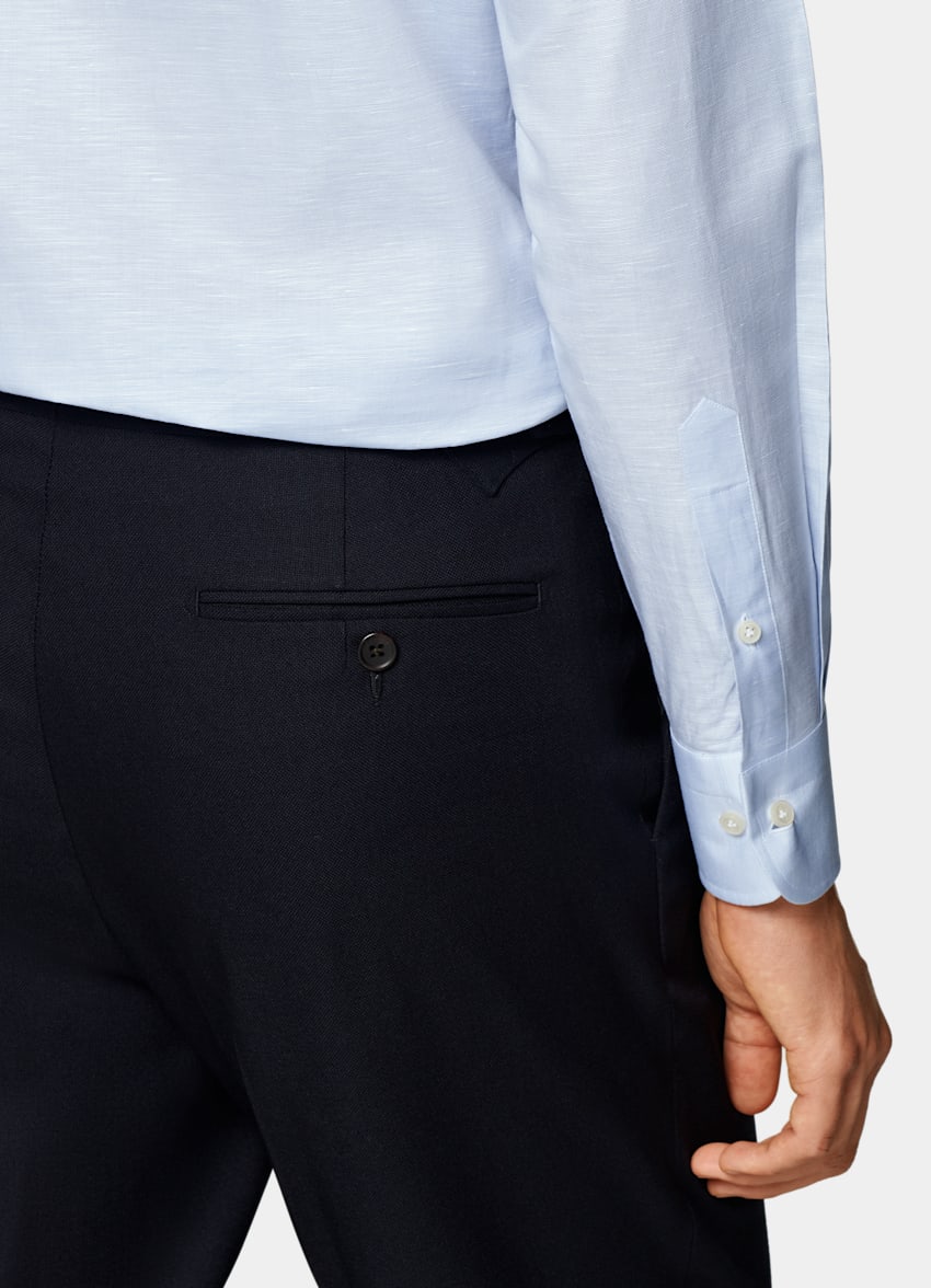 Light Blue Classic Collar One Piece Slim Fit Shirt