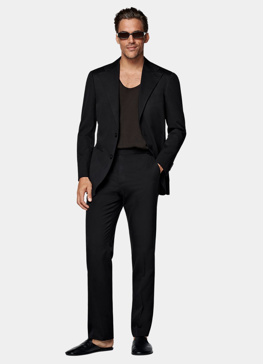 Black Relaxed Fit Roma Suit