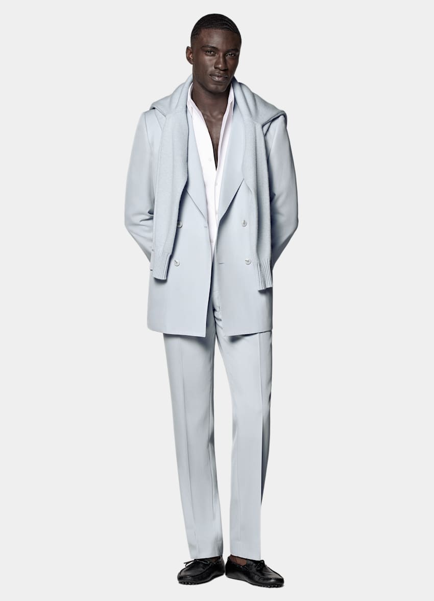 Light Blue Tailored Fit Milano Suit