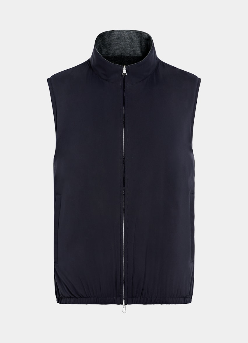 Navy Reversible Light Padded Zip Vest