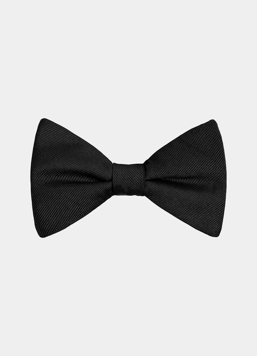 Black Pre-tied Gros Grain Bow Tie