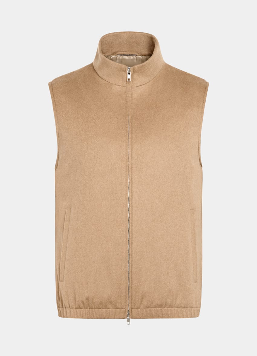 Mid Brown Zip Vest