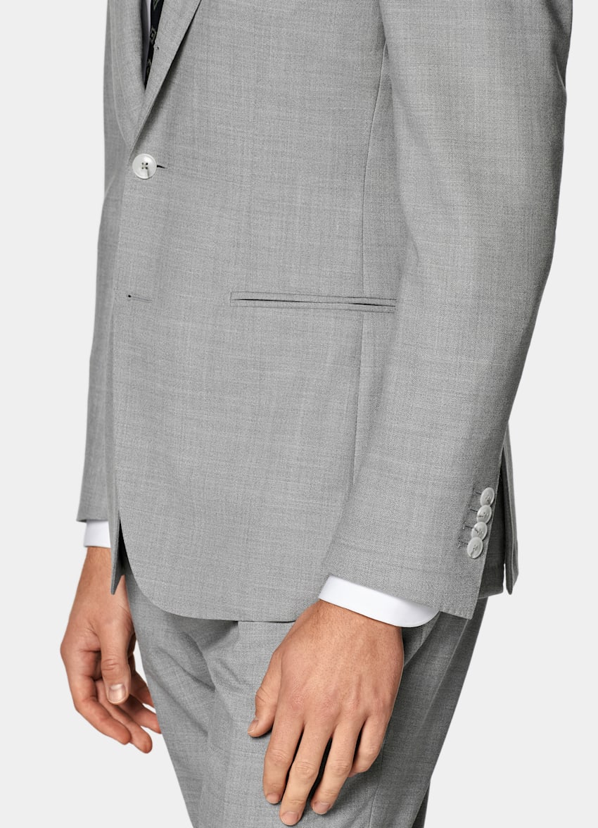 Light Grey Tailored Fit Havana Suit