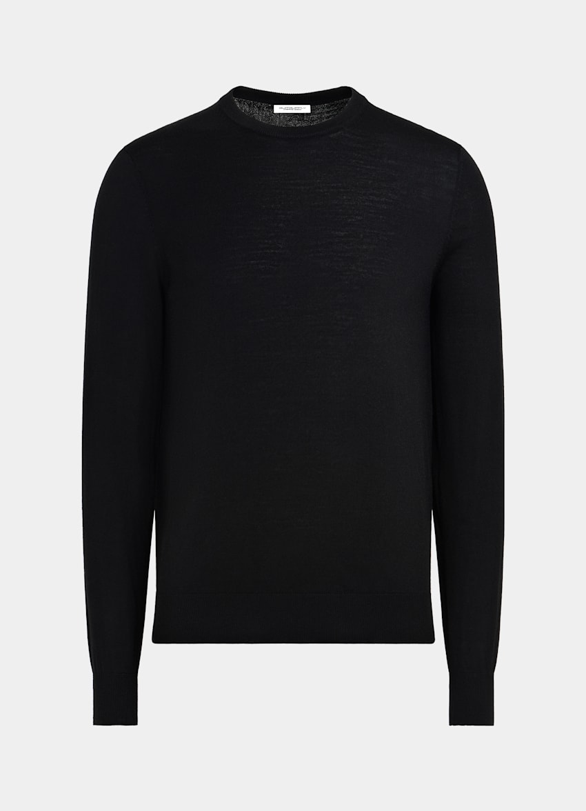 Black Merino Crewneck