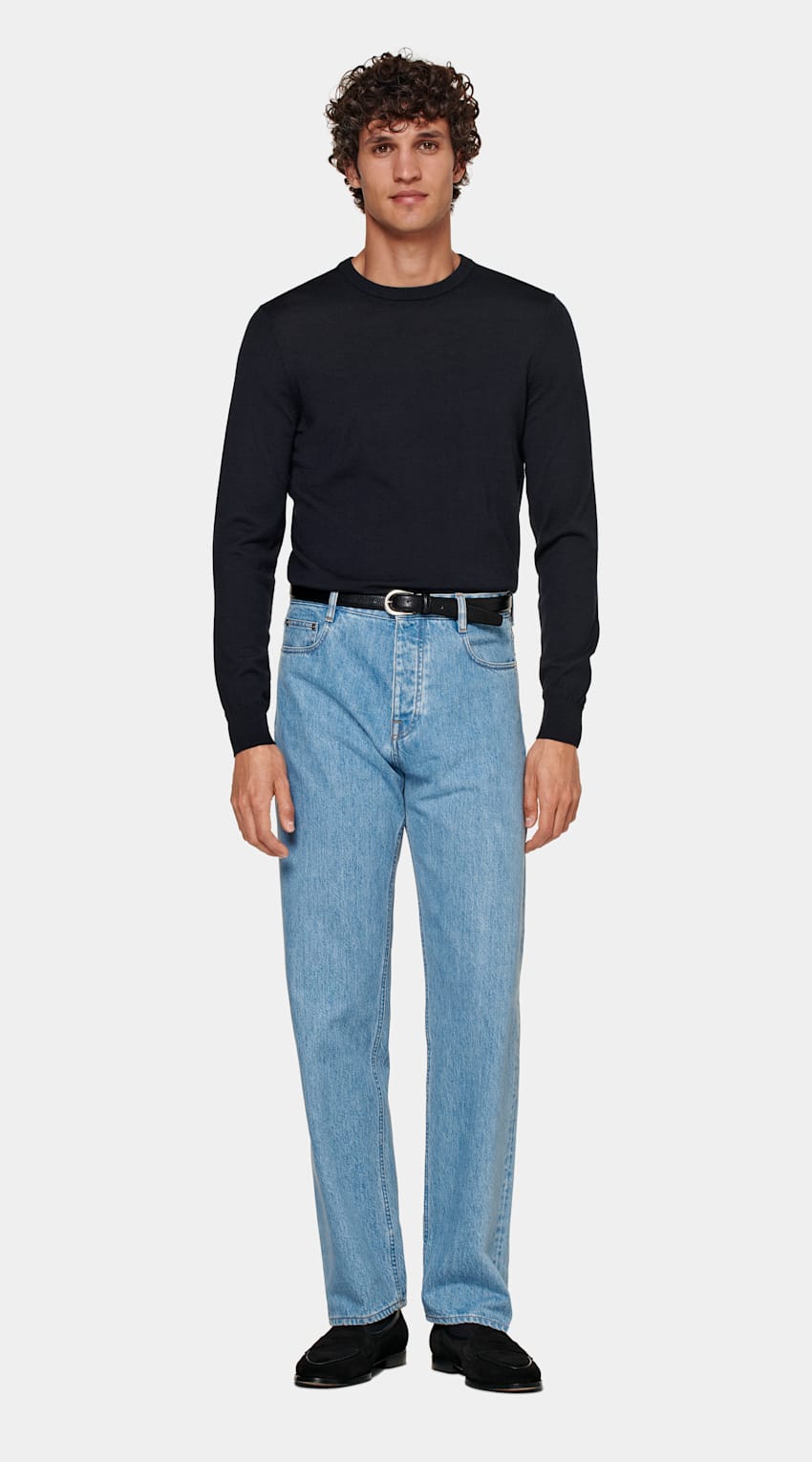 Navy Merino Crewneck