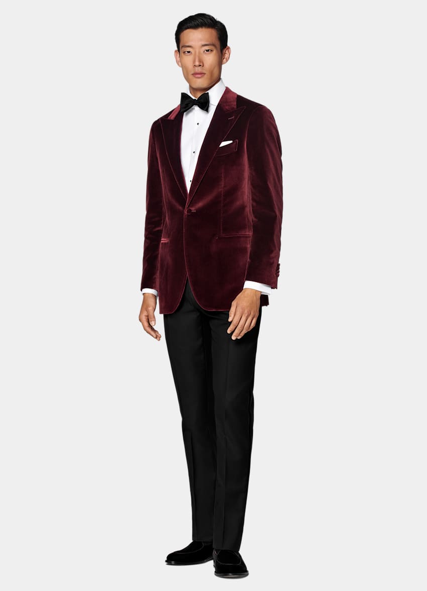 Burgundy Tailored Fit Havana Dinner Jacket