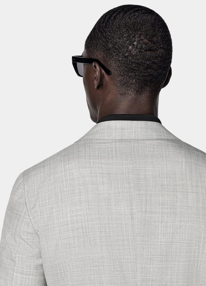 Light Grey Tailored Fit Havana Suit Jacket