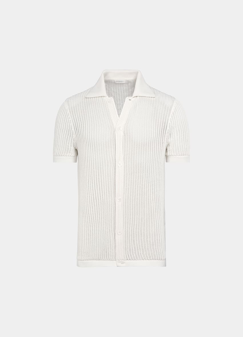 Off-White Crochet Polo Cardigan
