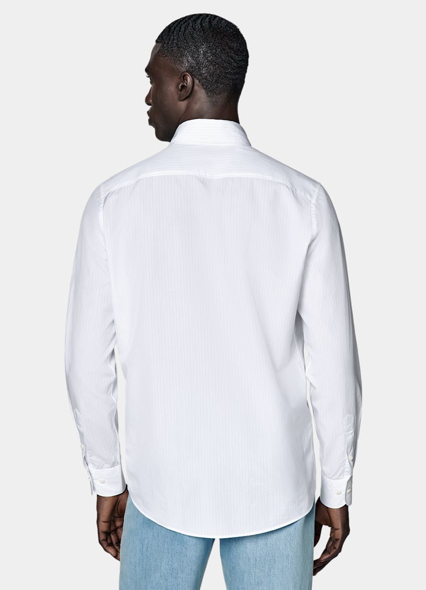 White Striped Slim Fit Shirt