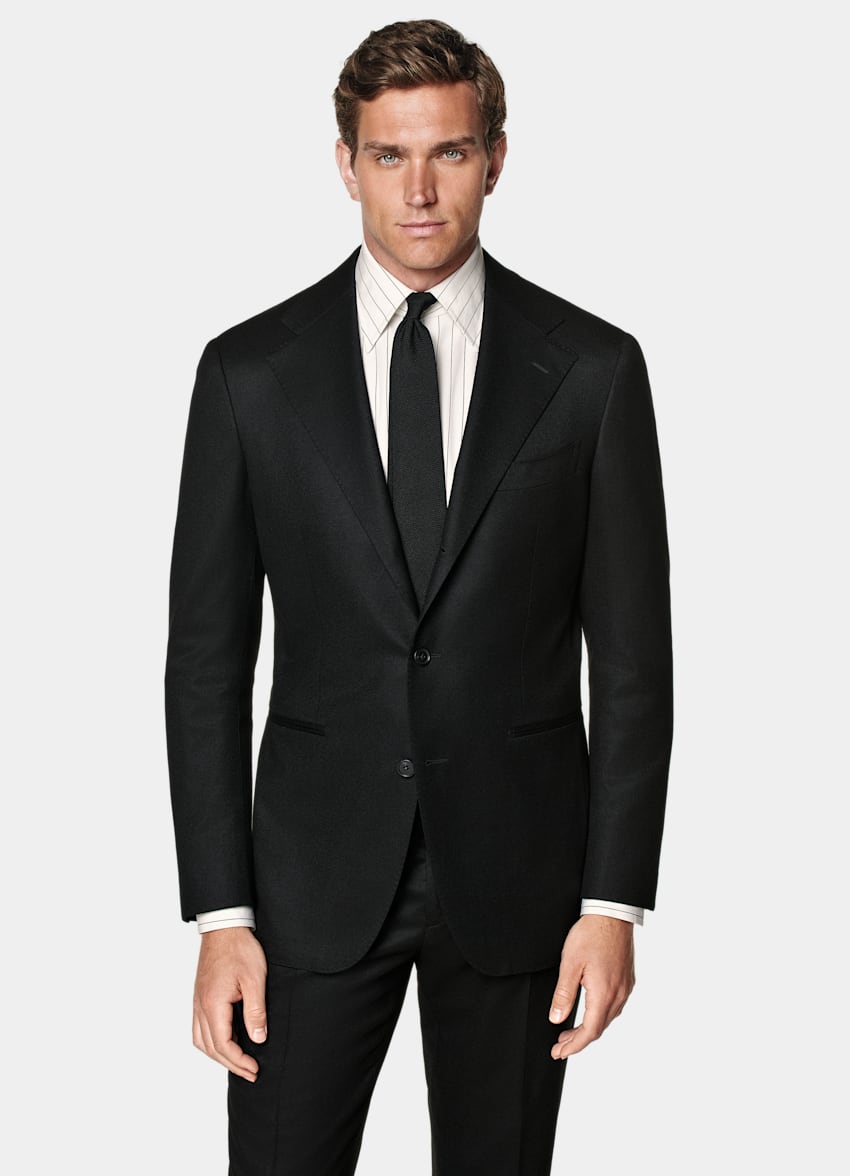 Black Relaxed Fit Roma Suit