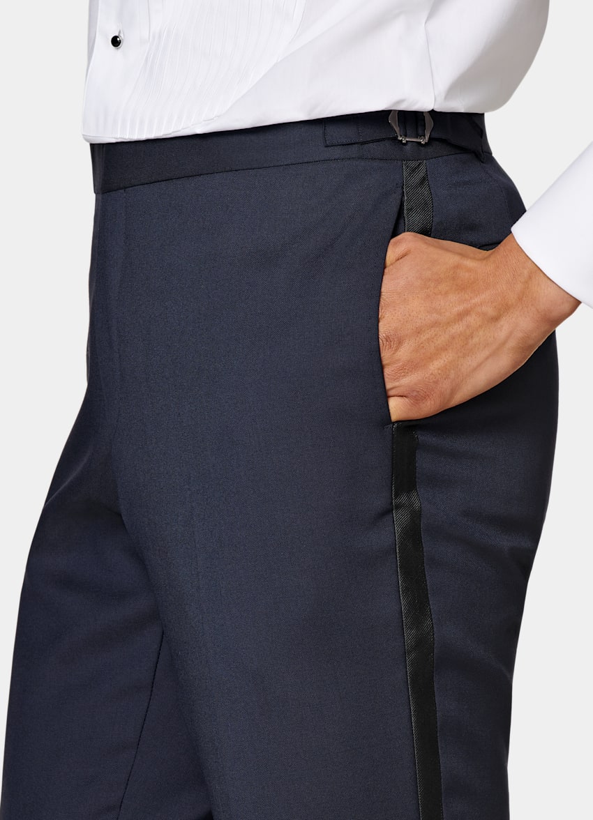 Navy Three-Piece Tailored Fit Lazio Tuxedo