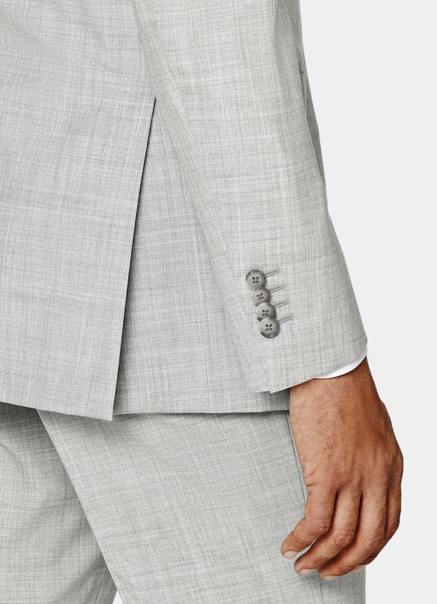 Light Grey Three-Piece Tailored Fit Havana Suit
