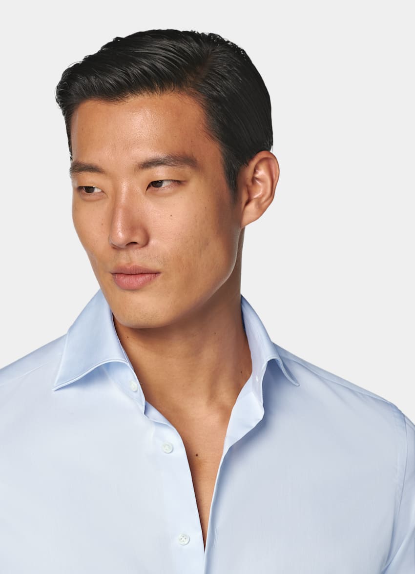 Light Blue Twill Tailored Fit Shirt