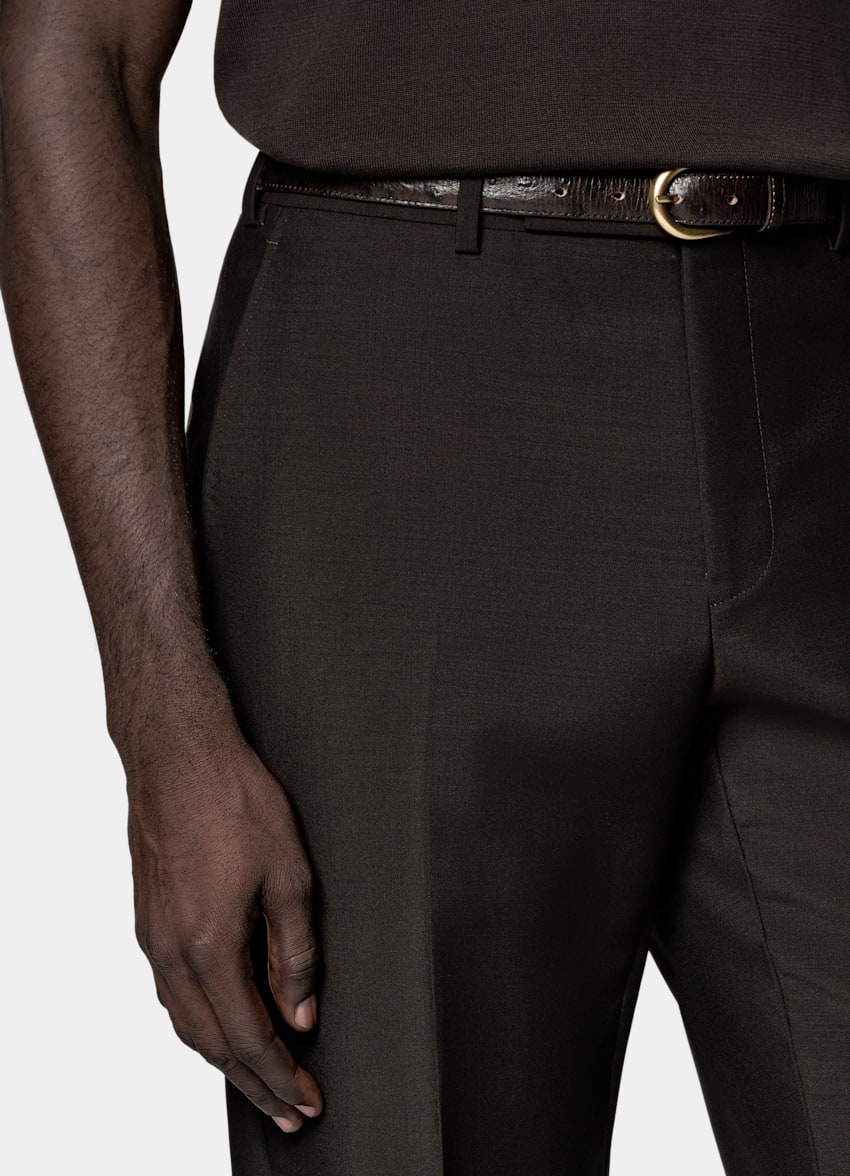 Dark Brown Tailored Fit Milano Suit