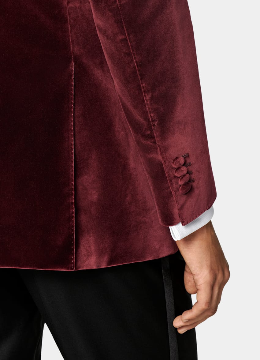 Burgundy Tailored Fit Havana Dinner Jacket