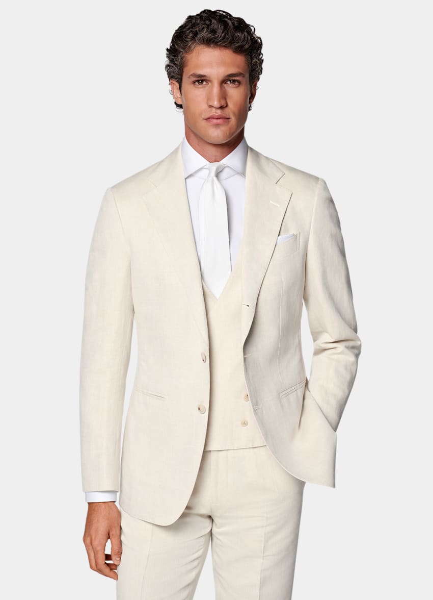 Sand Three-Piece Tailored Fit Havana Suit