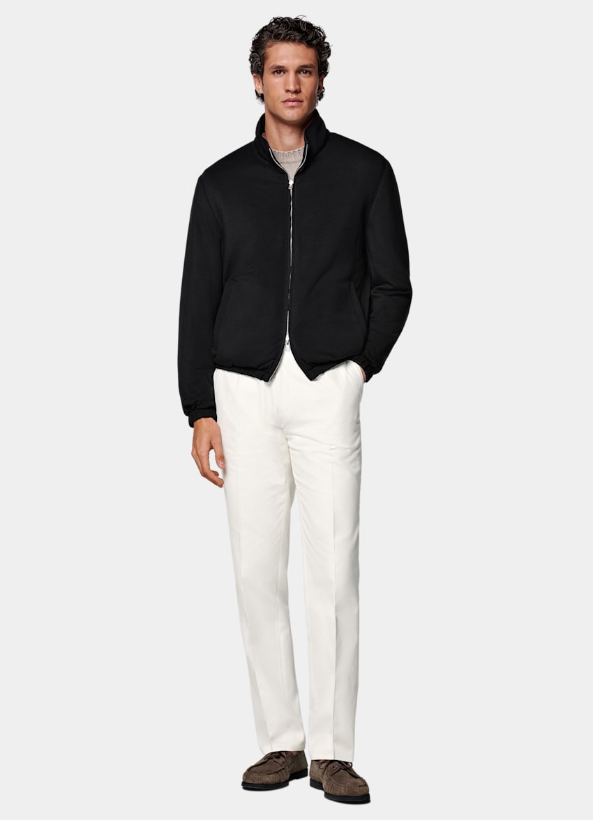 Black Reversible Bomber Jacket