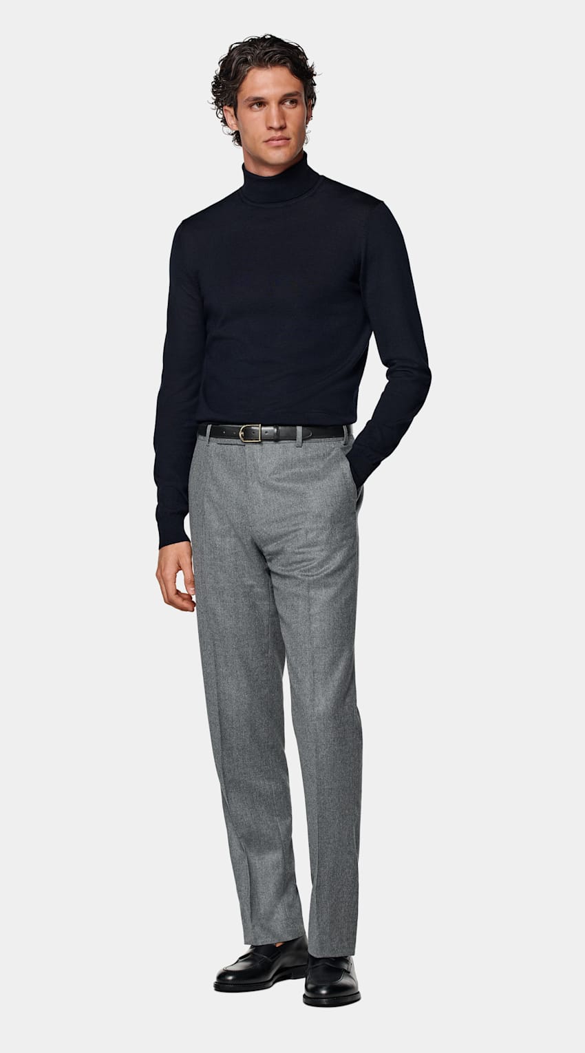 Navy Merino Turtleneck
