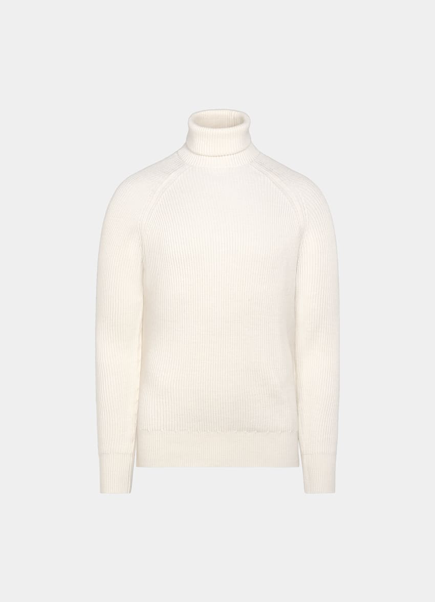 Off-White Merino Ribbed Turtleneck
