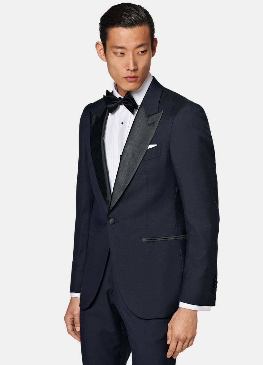 Navy Tailored Fit Lazio Tuxedo
