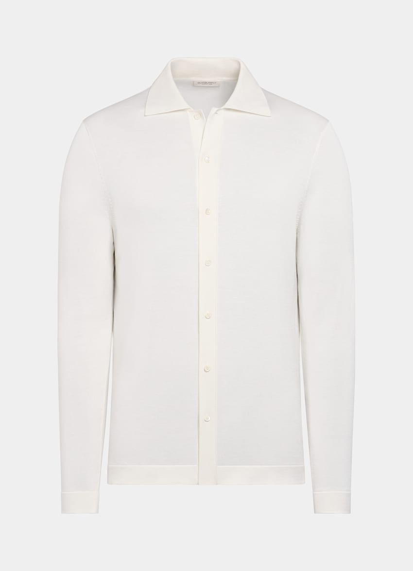 Off-White Long Sleeve Polo Cardigan