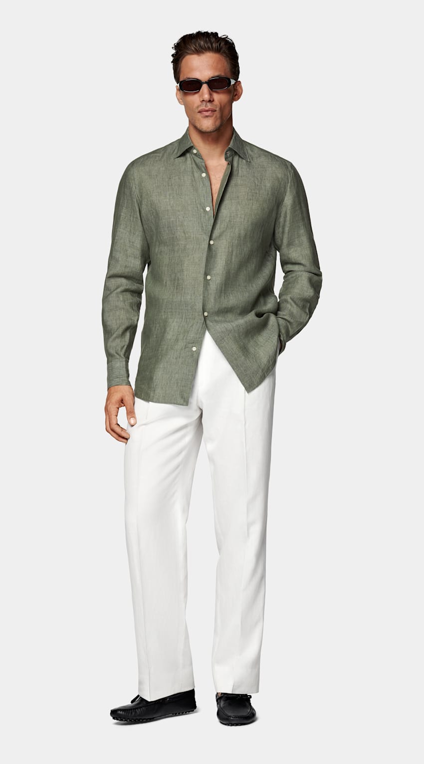 Green Tailored Fit Shirt