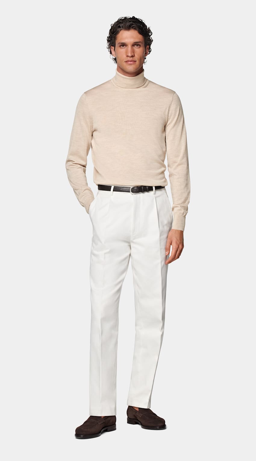 Sand Merino Turtleneck