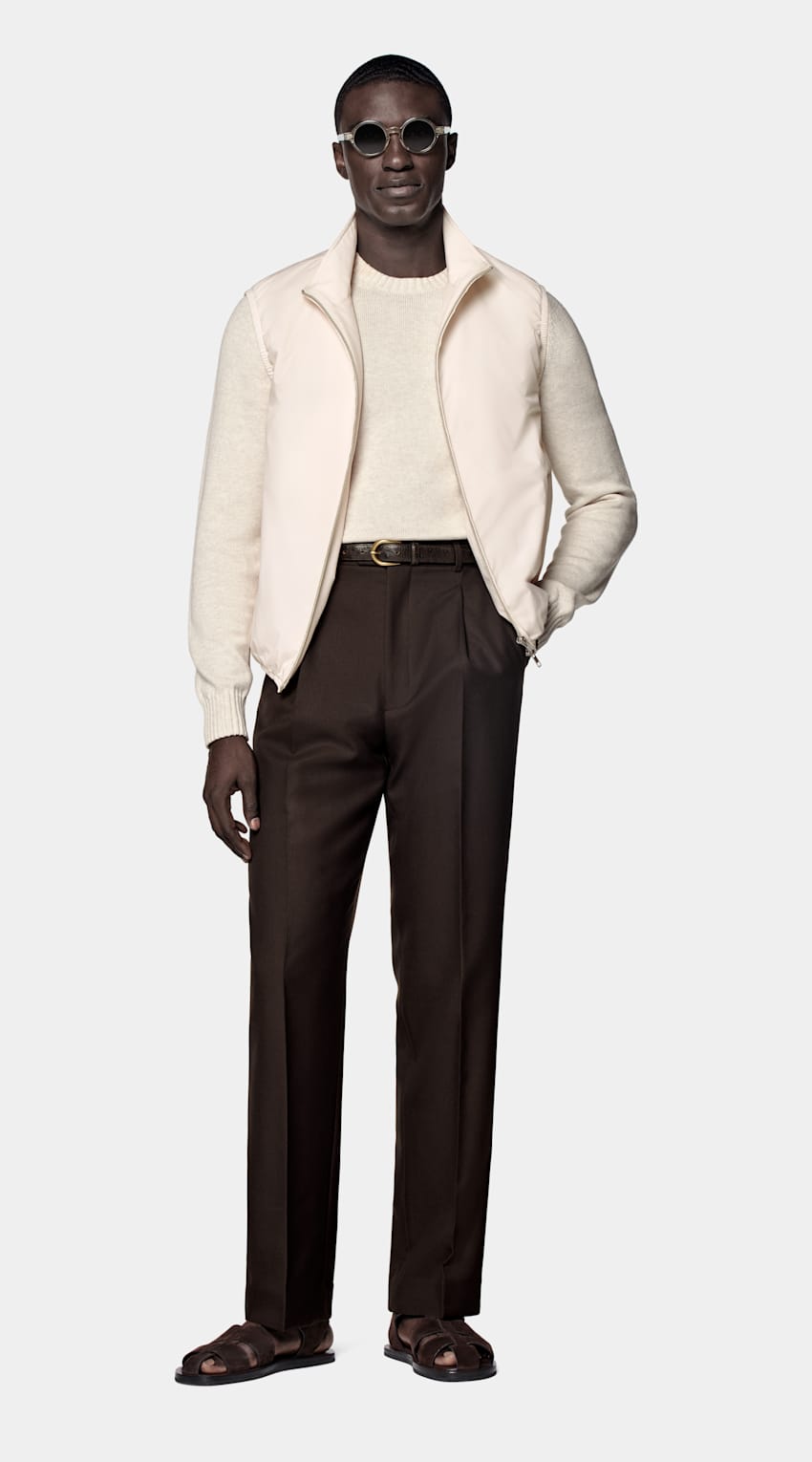 Off-White Light Padded Zip Vest