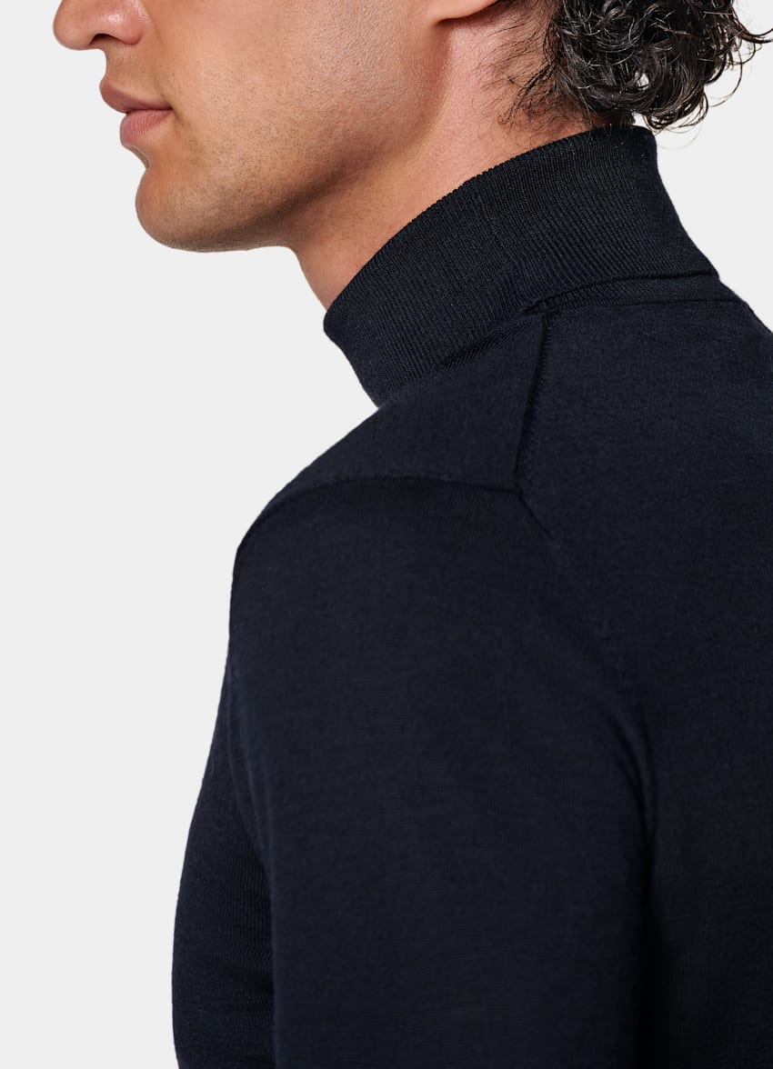 Navy Merino Turtleneck