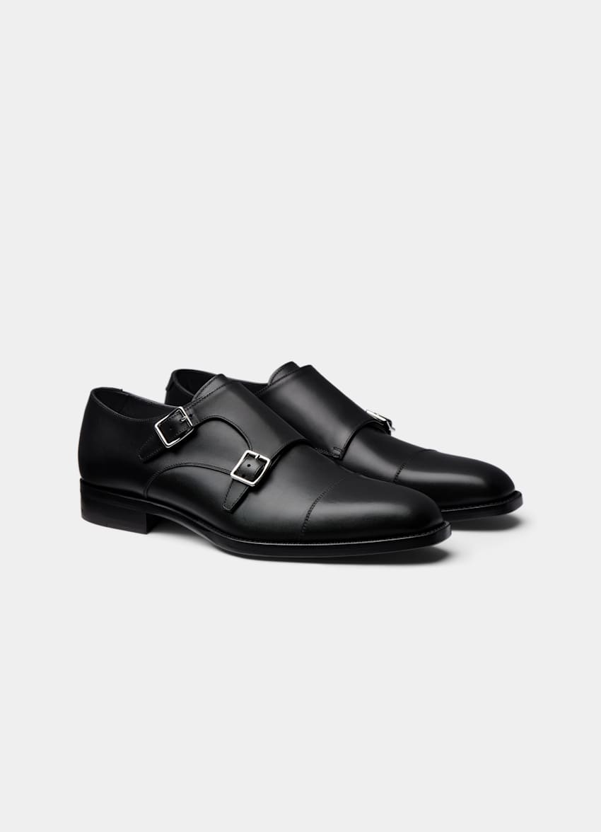 Black Double Monk Strap