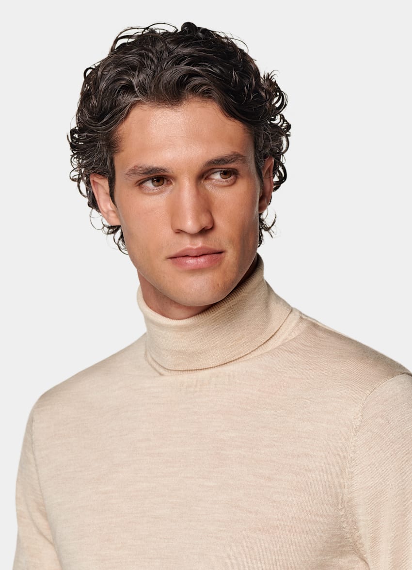 Sand Merino Turtleneck