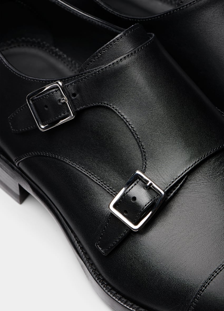 Black Double Monk Strap