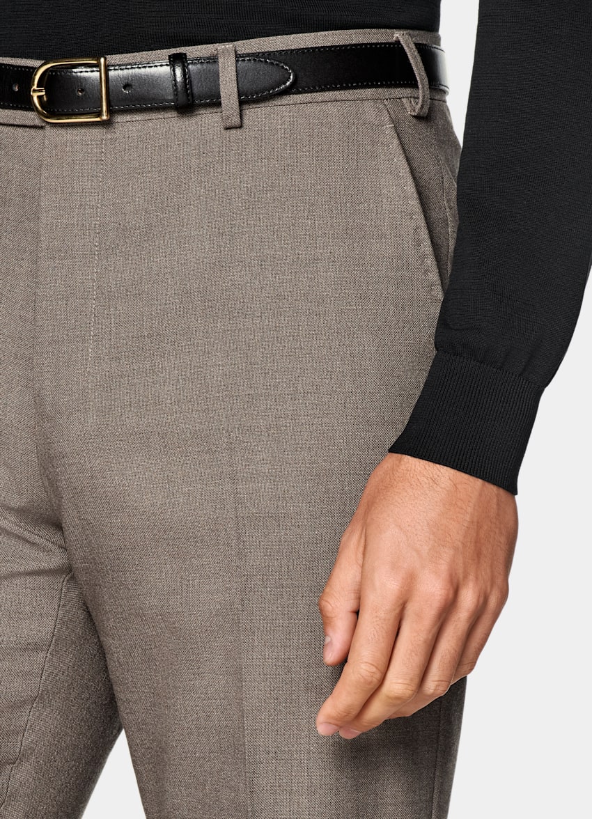 Taupe Straight Leg Pants
