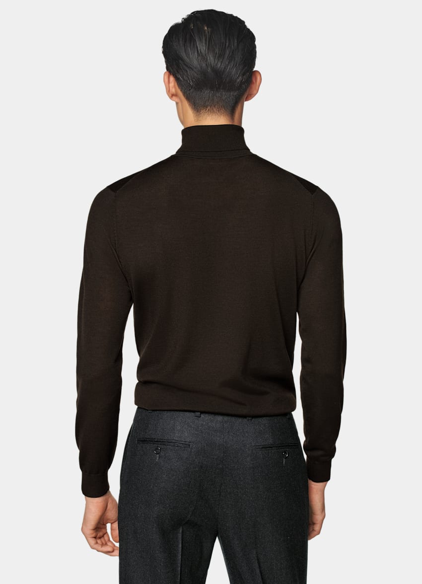 Dark Brown Merino Turtleneck
