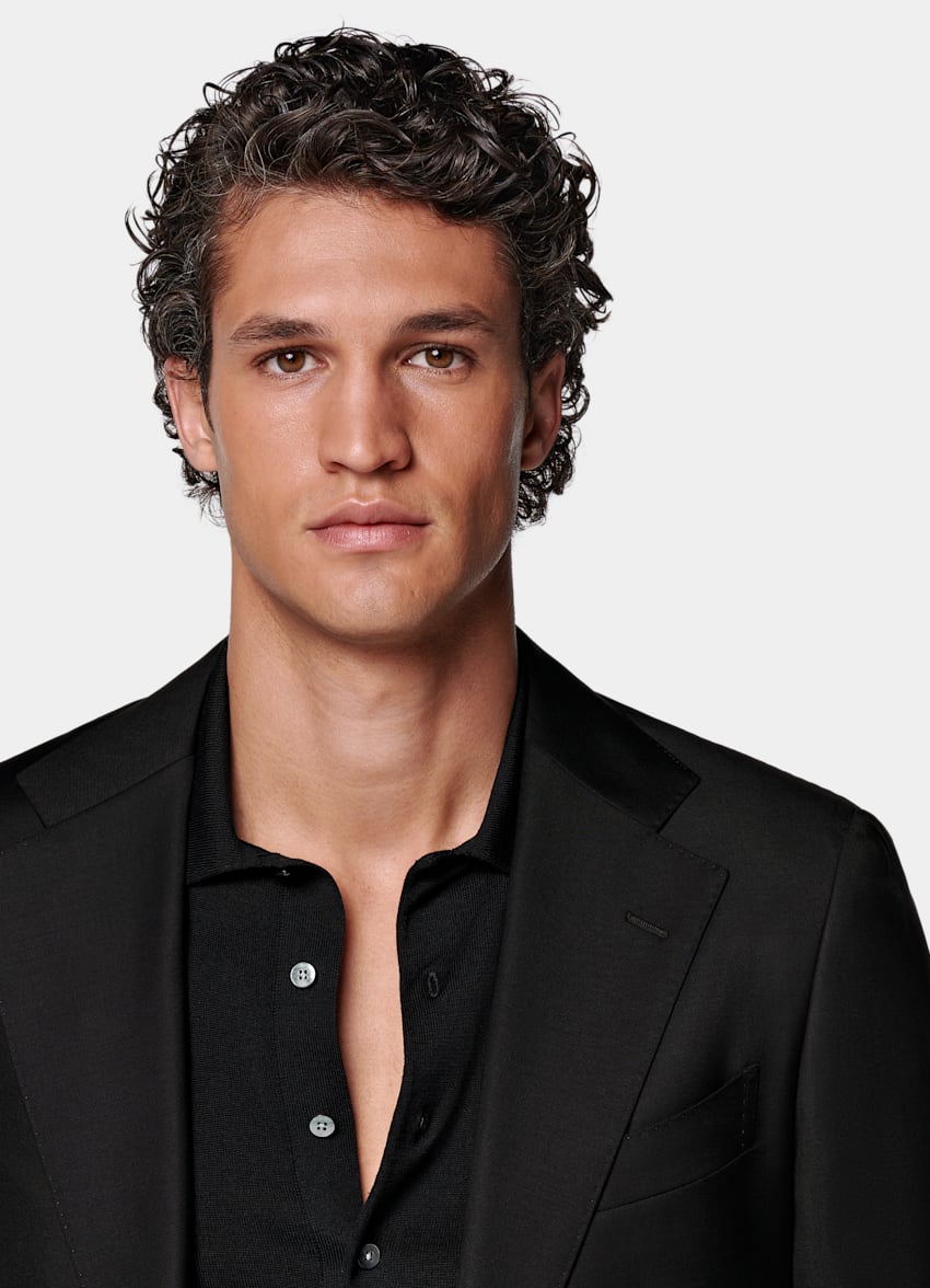Black Tailored Fit Havana Suit Jacket