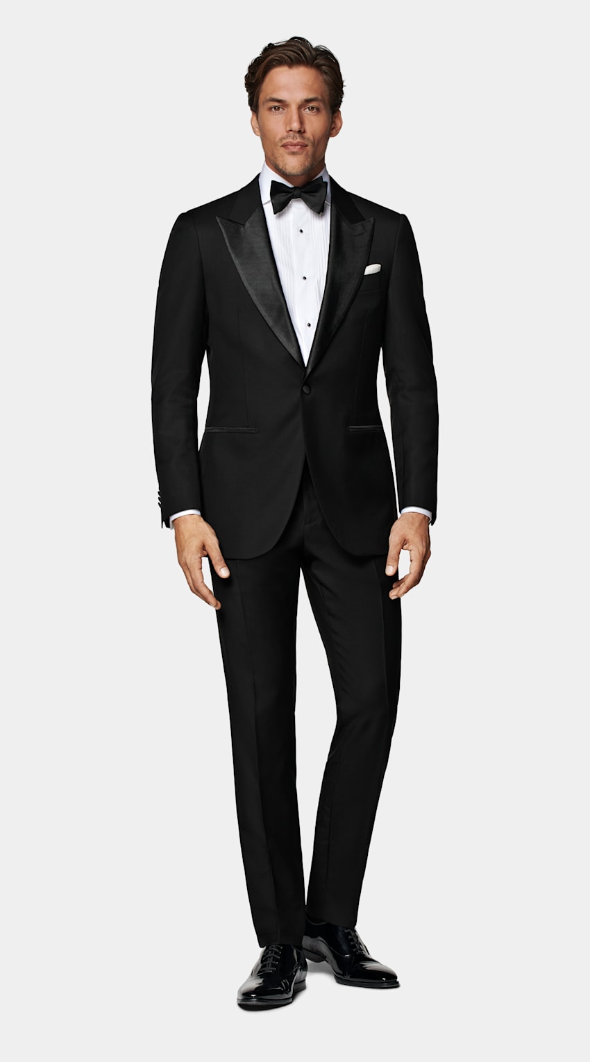 Black Tailored Fit Lazio Tuxedo