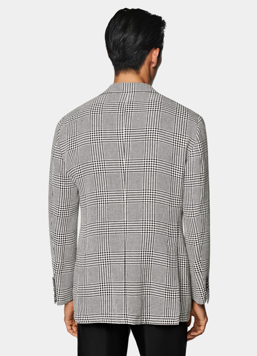 Black Checked Relaxed Fit Roma Blazer