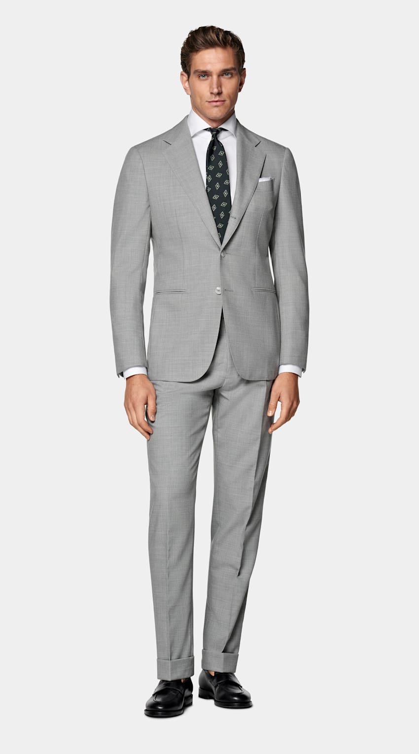 Light Grey Tailored Fit Havana Suit