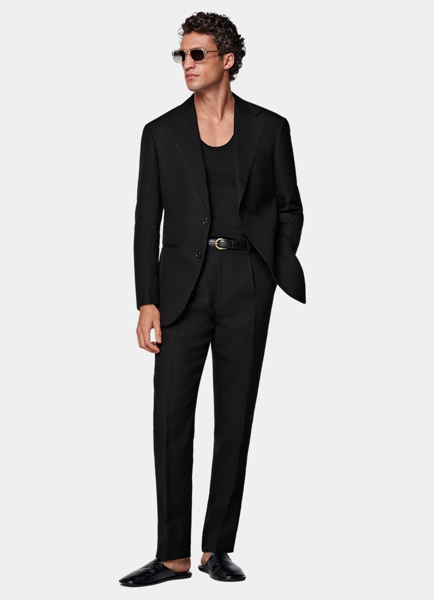 Black Relaxed Fit Roma Suit