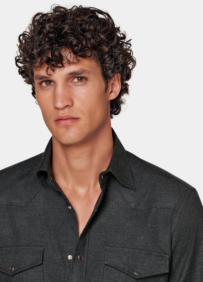Dark Grey Western Shirt