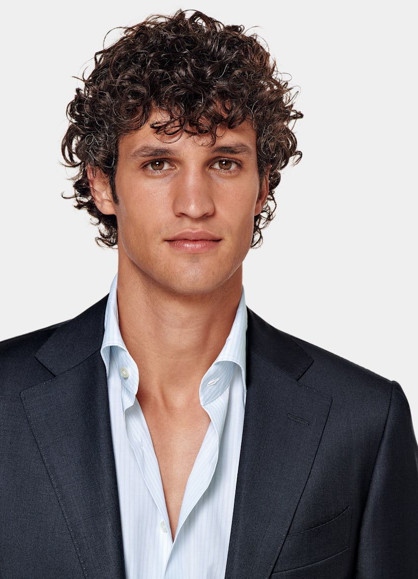 Navy Tailored Fit Lazio Suit Jacket