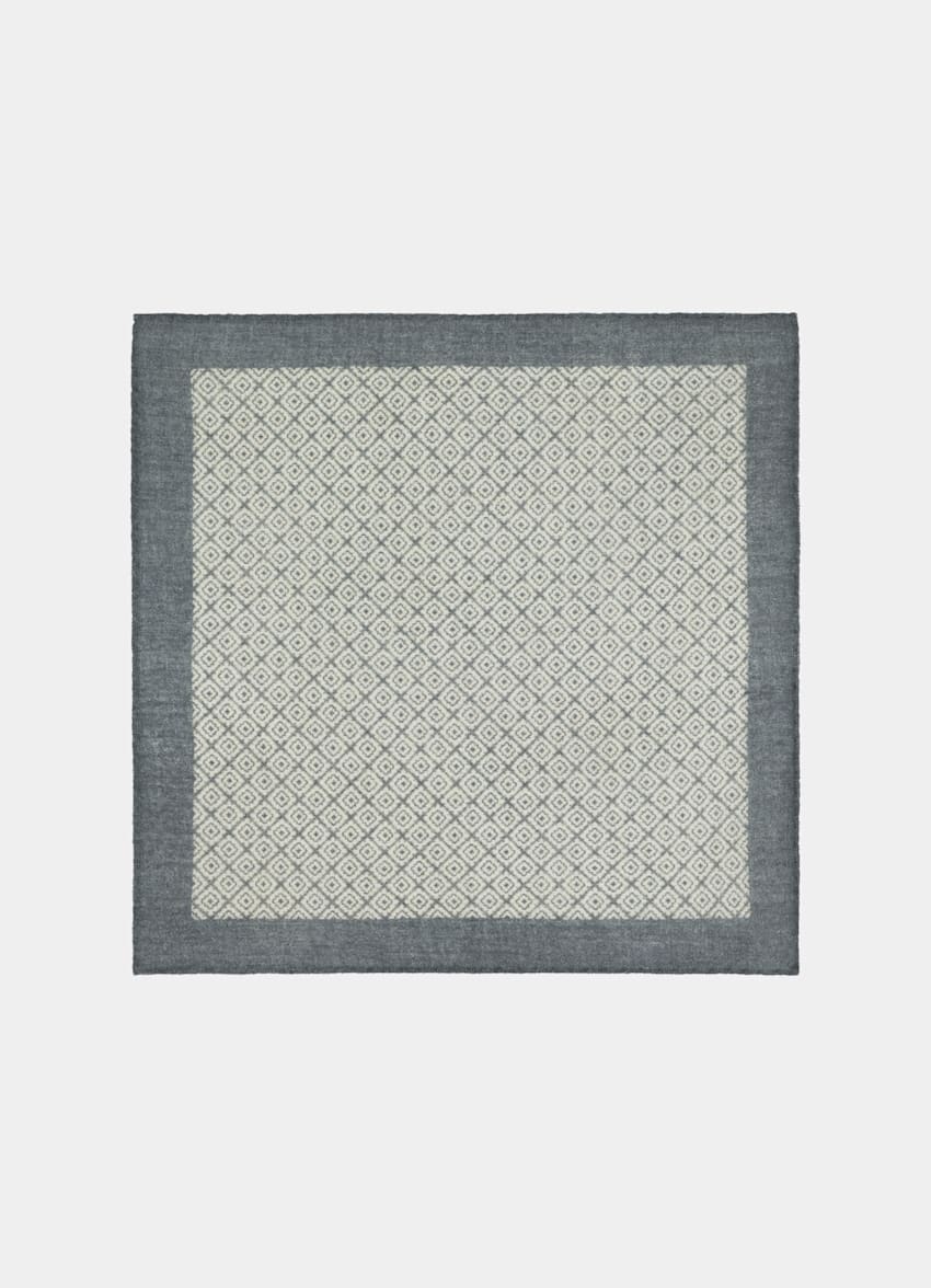 Light Grey Graphic Pocket Square