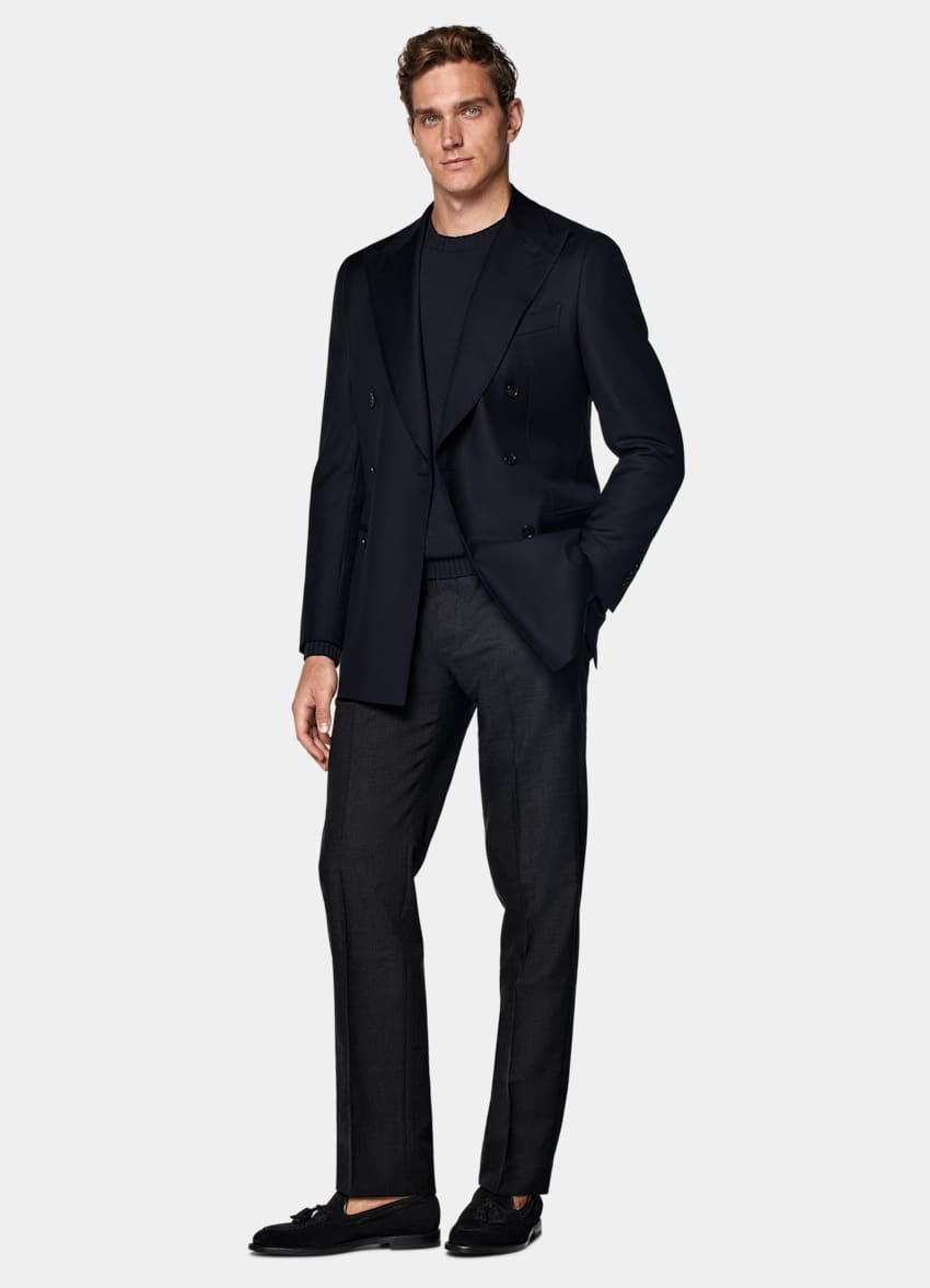 Navy Tailored Fit Havana Suit Jacket