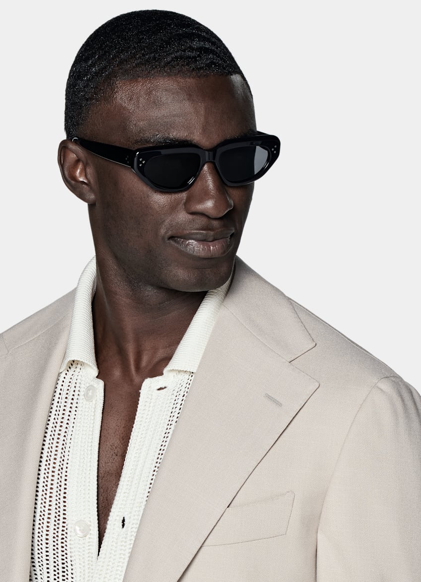 Light Taupe Relaxed Fit Roma Suit Jacket