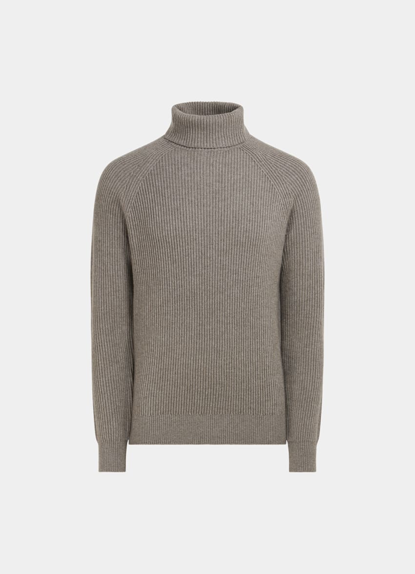 Grey Ribbed Turtleneck