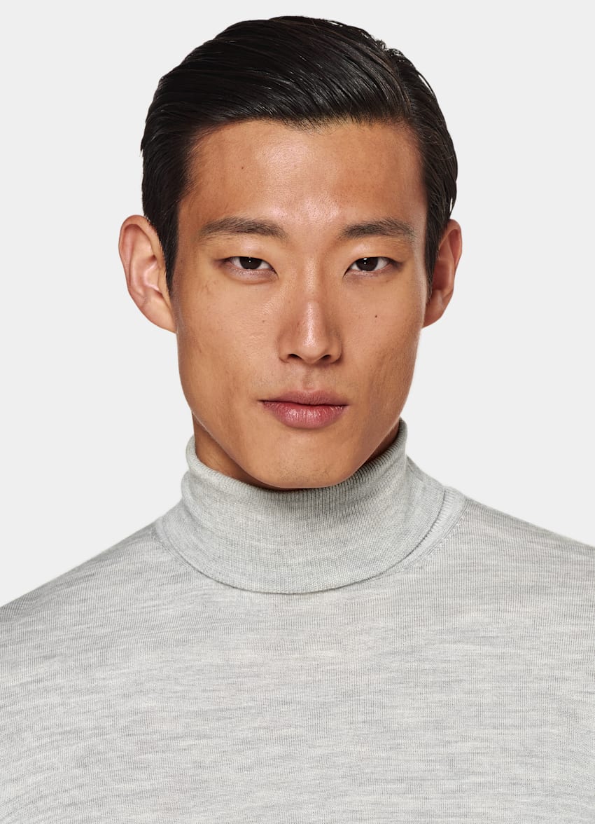 Light Grey Merino Turtleneck